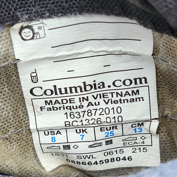 COLUMBIA Little Kids' Powderbug Plus II Warm Waterproof Boot Size 8 - Picture 3 of 6